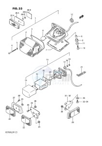 VS750GL (E1) INTRUDER drawing REAR COMBINATION LAMP (EXCEPT : MODEL F,MODEL K L M E1,E24)