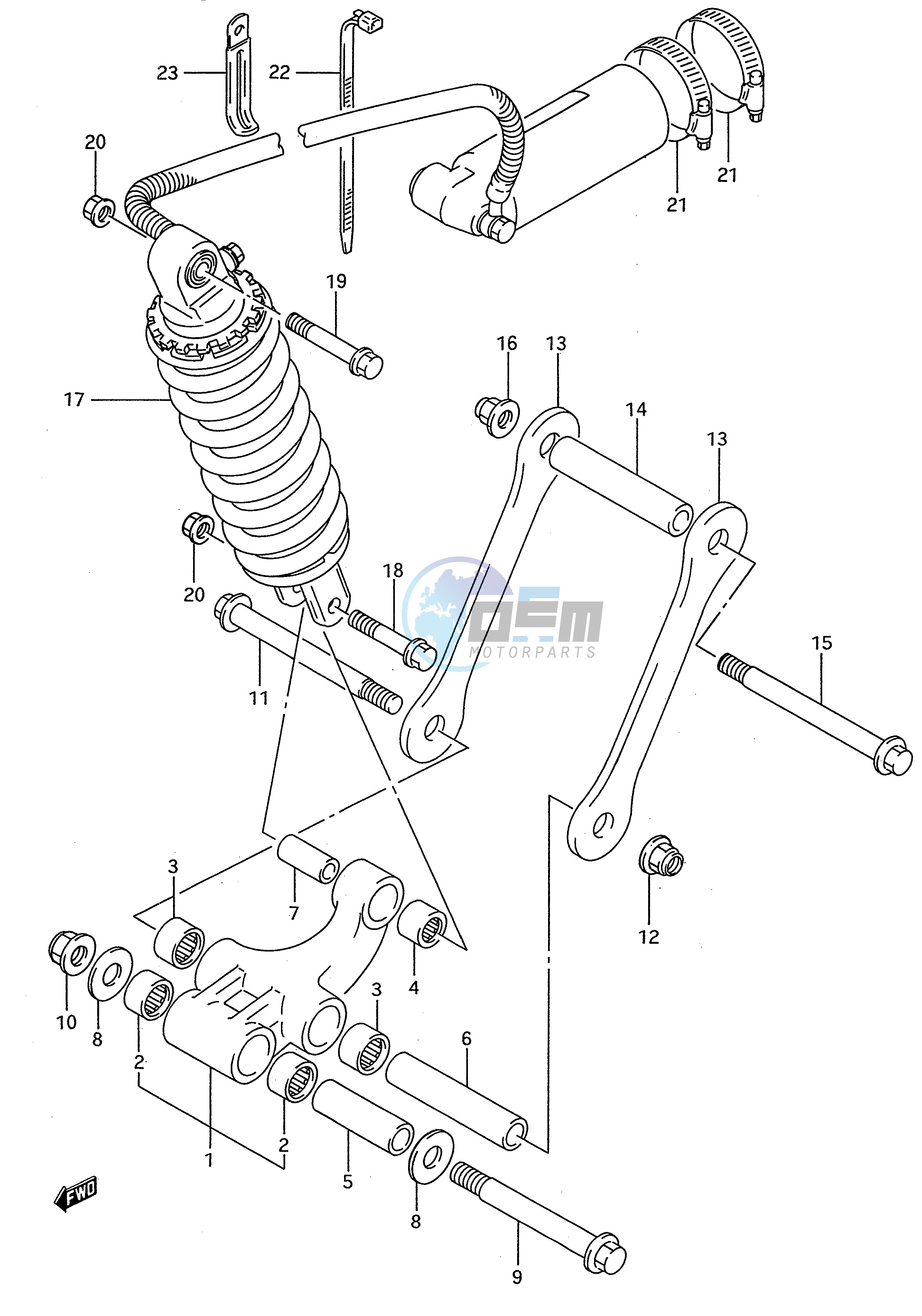 REAR CUSHION LEVER (MODEL R S)