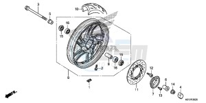 SH125D SH125i UK - (E) drawing FRONT WHEEL