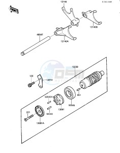 ZX 1000 A [NINJA 1000R] (A1-A2) [NINJA 1000R] drawing GEAR CHANGE DRUM & FORKS