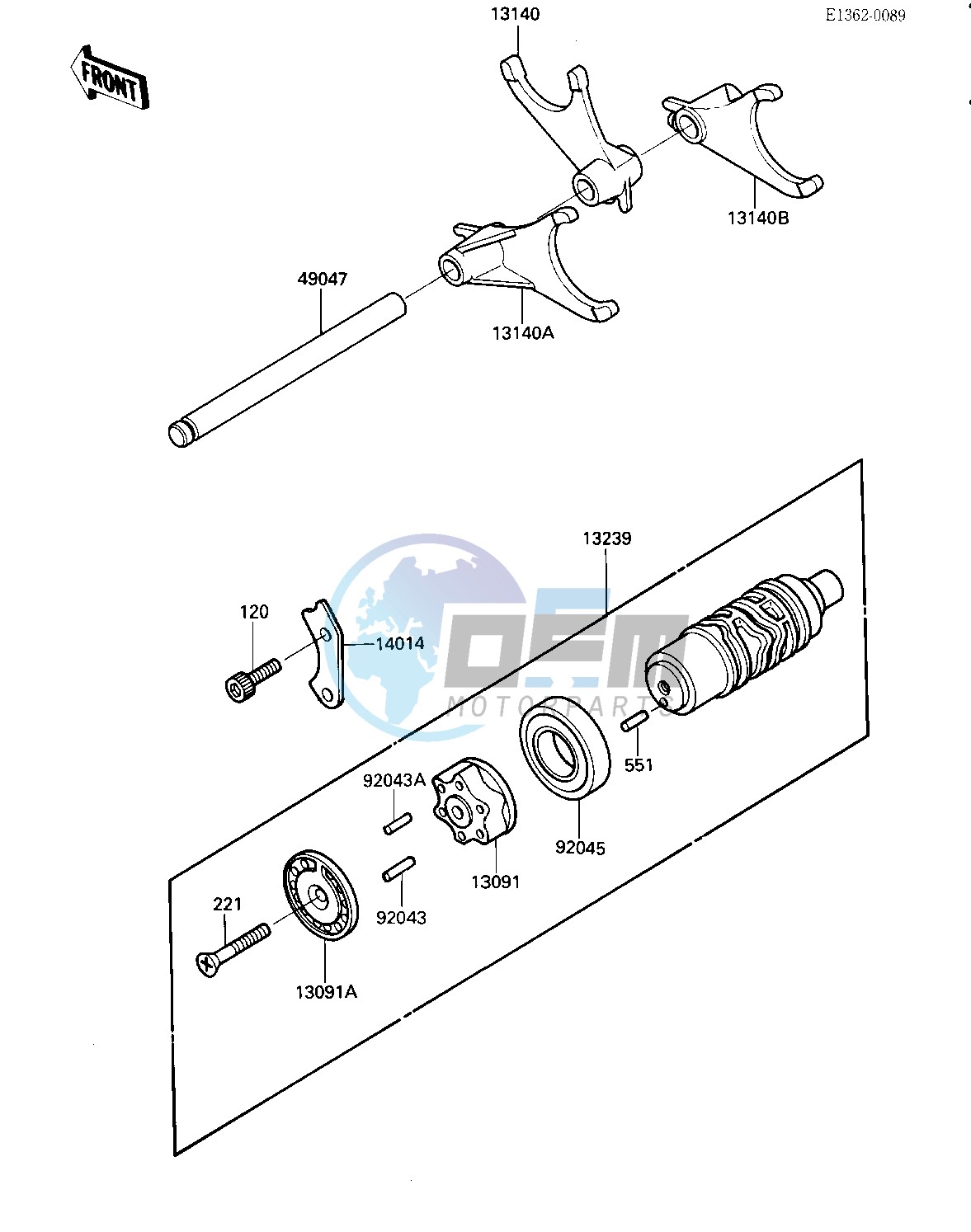 GEAR CHANGE DRUM & FORKS