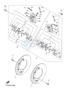 XVS1300A MIDNIGHT STAR (1CS4) drawing FRONT BRAKE CALIPER