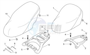 Scarabeo 50 2t e2 (eng. piaggio) drawing Seat - Carrier