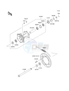 KLX 300 A [KLX300R] (A6F-A7A) A6F drawing REAR HUB