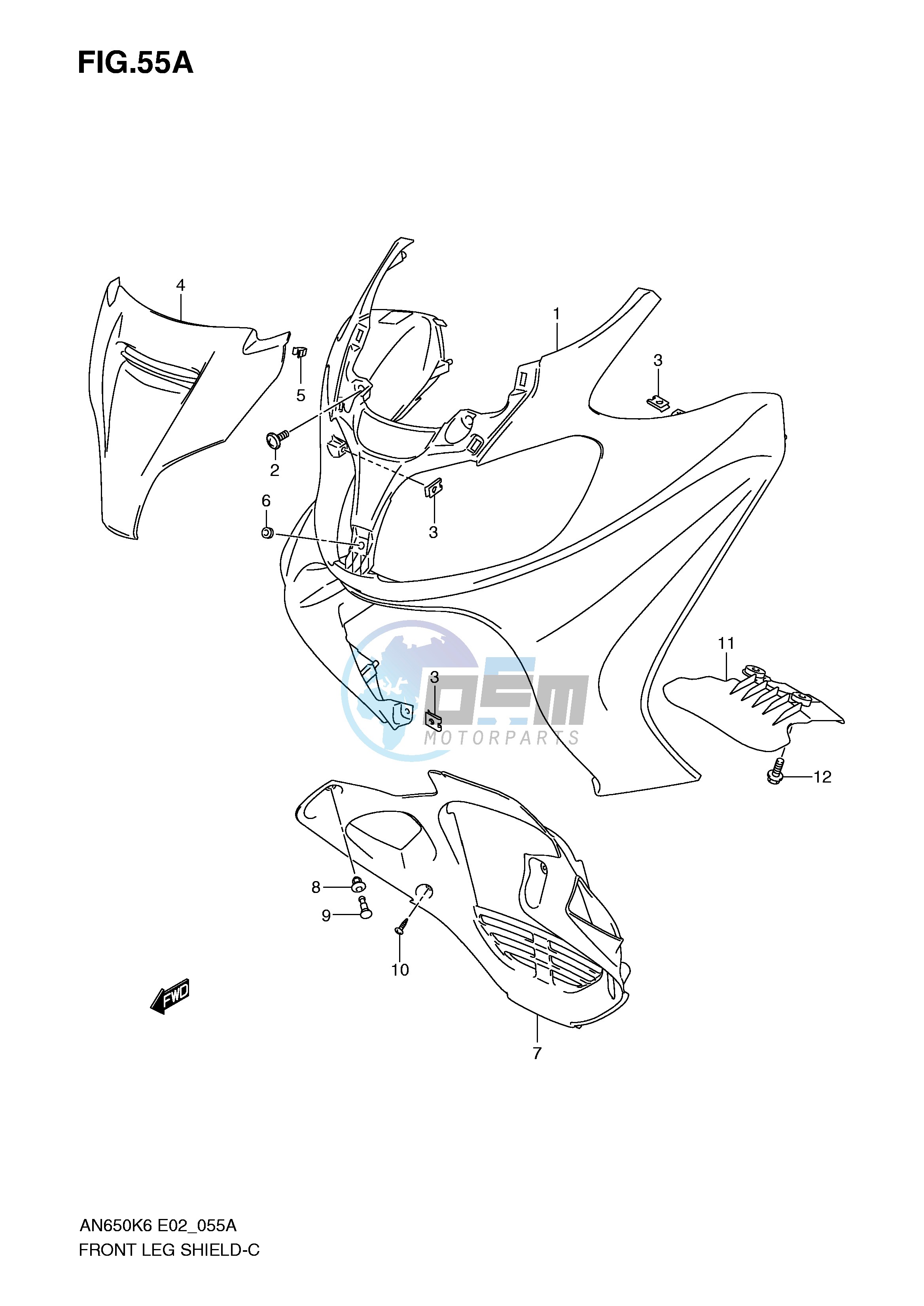 FRONT LEG SHIELD (AN650AK8 AZK8)