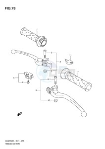 GSX650F (E21) Katana drawing HANDLE LEVER (GSX650FL1 E24)