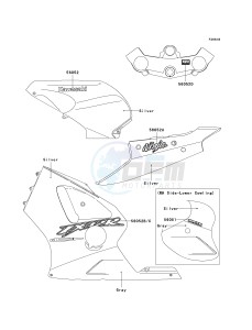 ZX 1200 A [NINJA ZX-12R] (A2) [NINJA ZX-12R] drawing DECALS-- SILVER- -