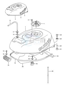 GSX-R1100 (E28) drawing FUEL TANK (MODEL M)