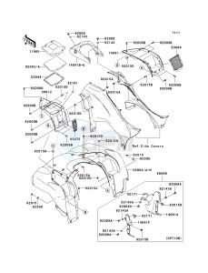 KVF 750 D [BRUTE FORCE 750 4X4I] (D8F-D9F) D8F drawing FRONT FENDER-- S- -