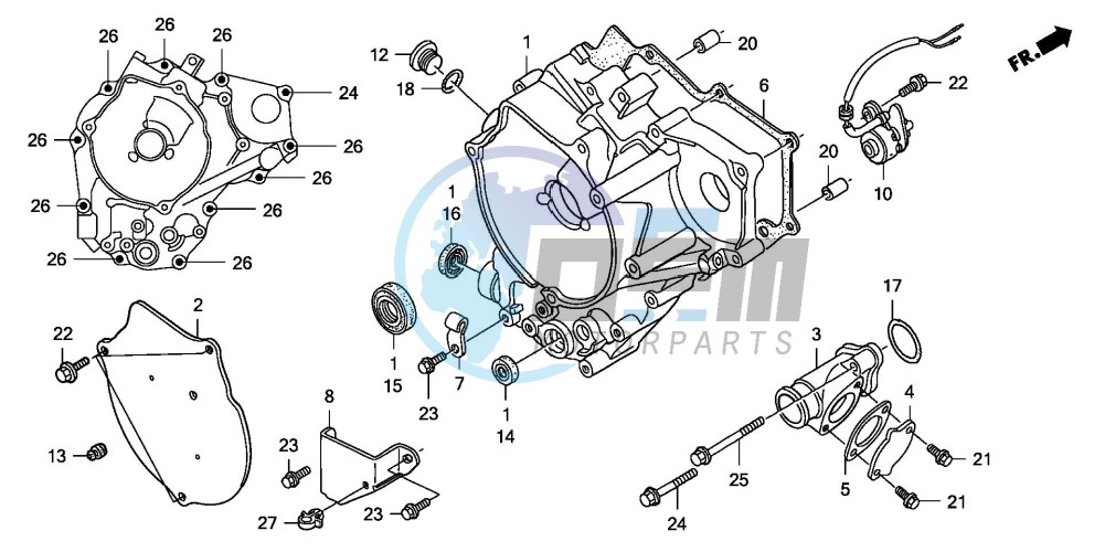 REAR CRANKCASE COVER (TRX250EX3/4/5/6/7/8)