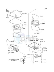 KVF 650 A [PRAIRIE 650 4X4] (A2) [PRAIRIE 650 4X4] drawing AIR CLEANER