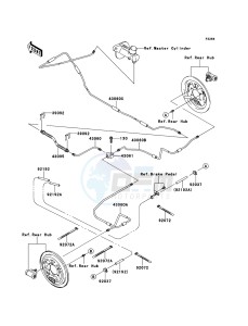 MULE_610_4X4 KAF400ACF EU drawing Rear Brake Piping