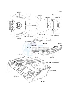 ZX 1400 A [NINJA ZX-14] (A6F-A7FA) A7FA drawing DECALS-- WHITE- --- A7FA- -