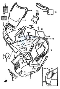 GSX750F (K-T) drawing COWLING BODY (MODEL N E30)