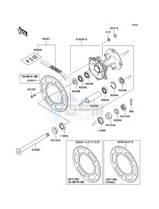 KX125 KX125M7F EU drawing Rear Hub