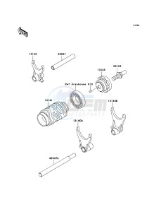 KX125 KX125M8F EU drawing Gear Change Drum/Shift Fork(s)