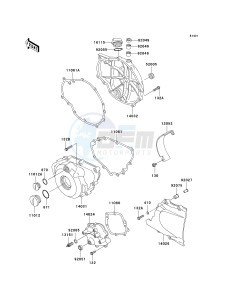 EX 500 D [NINJA 500R] (D6F-D9F) D7F drawing ENGINE COVER-- S- -