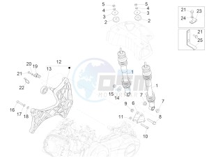 GTS 300 SUPER HPE-TECH 4T 4V IE ABS E4 (EMEA) drawing Rear suspension - Shock absorber/s