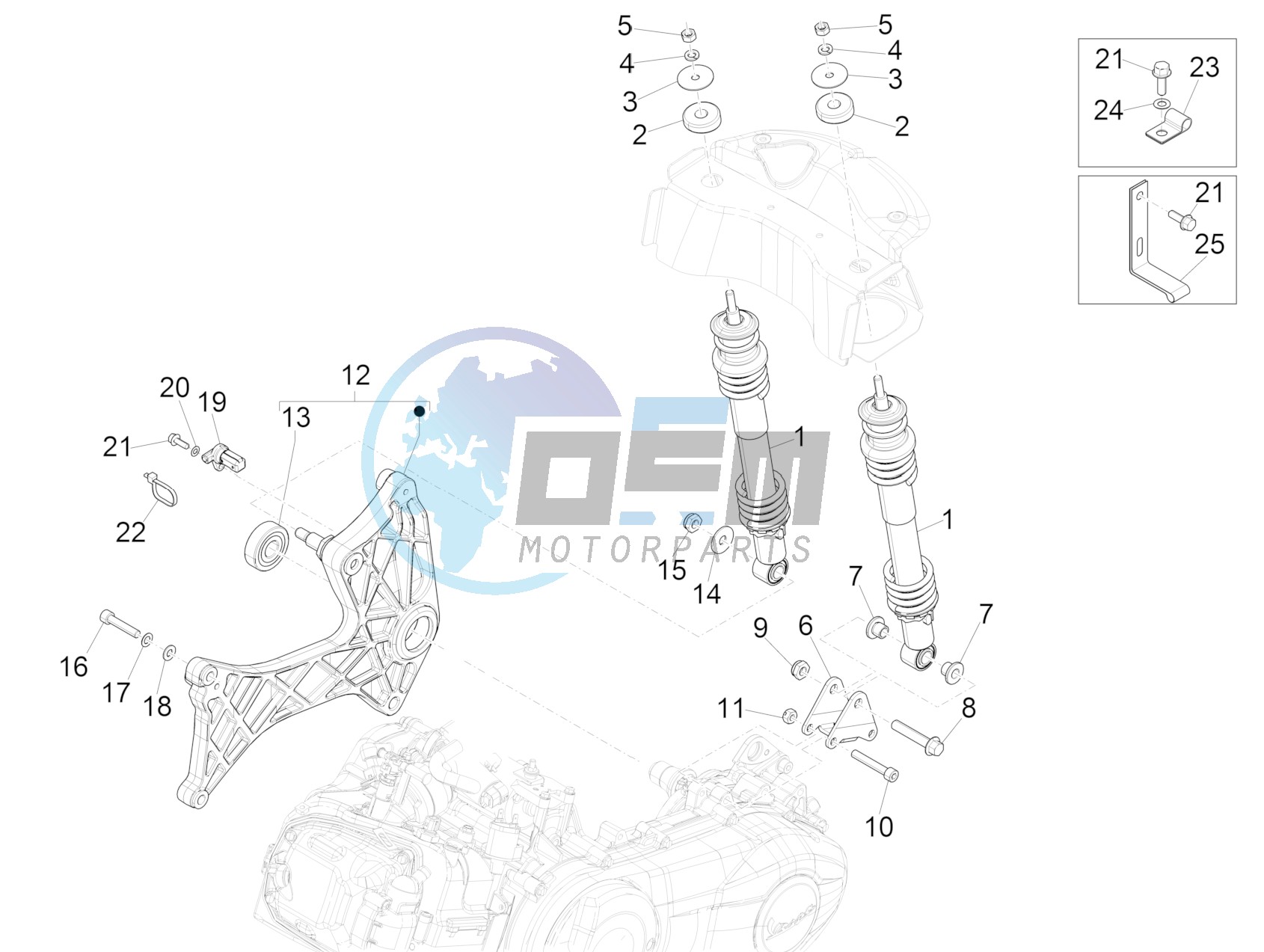 Rear suspension - Shock absorber/s