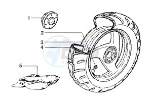 Runner 180 FXR 2t drawing Rear wheel (model with rear hub brake)