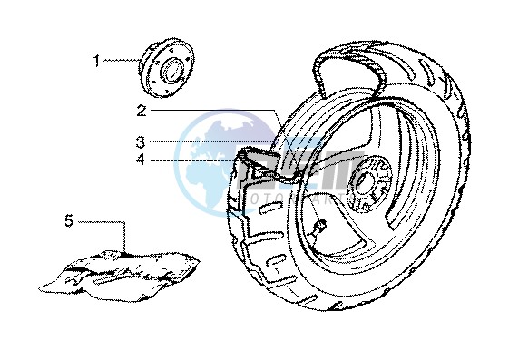 Rear wheel (model with rear hub brake)