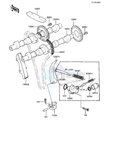 KZ 550 C [LTD] (C3-C4) [LTD] drawing CAMSHAFTS_CHAIN_TENSIONER -- 82-83 C3_C4- -