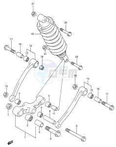 GSX600F (E28) Katana drawing REAR CUSHION LEVER (MODEL J)