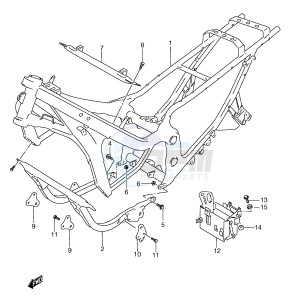 GSX750F (E2) drawing FRAME (MODEL K L M N P R)