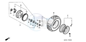 TRX90XE TRX90 Europe Direct - (ED) drawing FRONT WHEEL