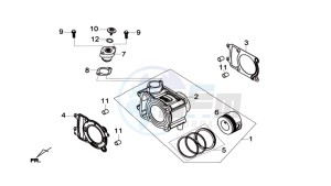 HD 2 125 drawing CYLINDER MET PISTON / CYLINDER GASKETS TOP AND BOTTOM