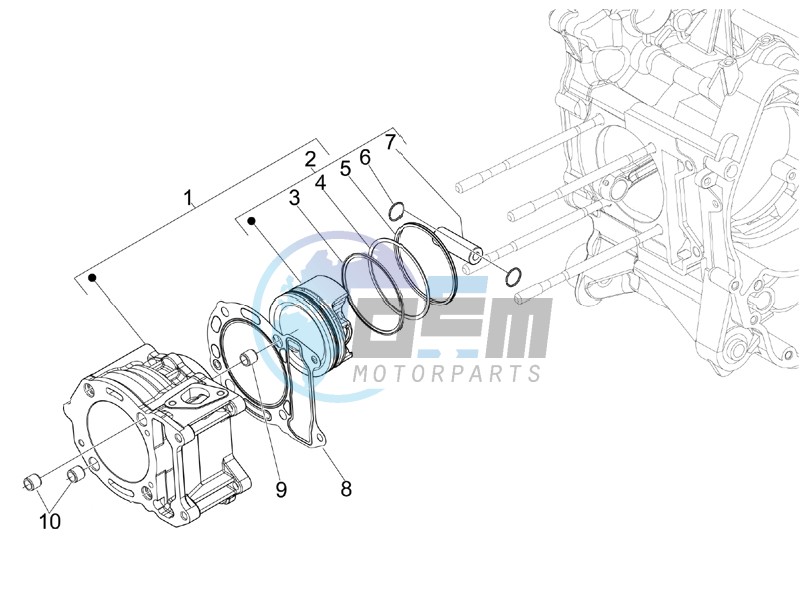 Cylinder-piston-wrist pin unit