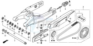 CB600FA CB600FA drawing SWINGARM