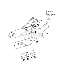 DJANGO 125 SY EVASION drawing EXHAUST SYSTEM