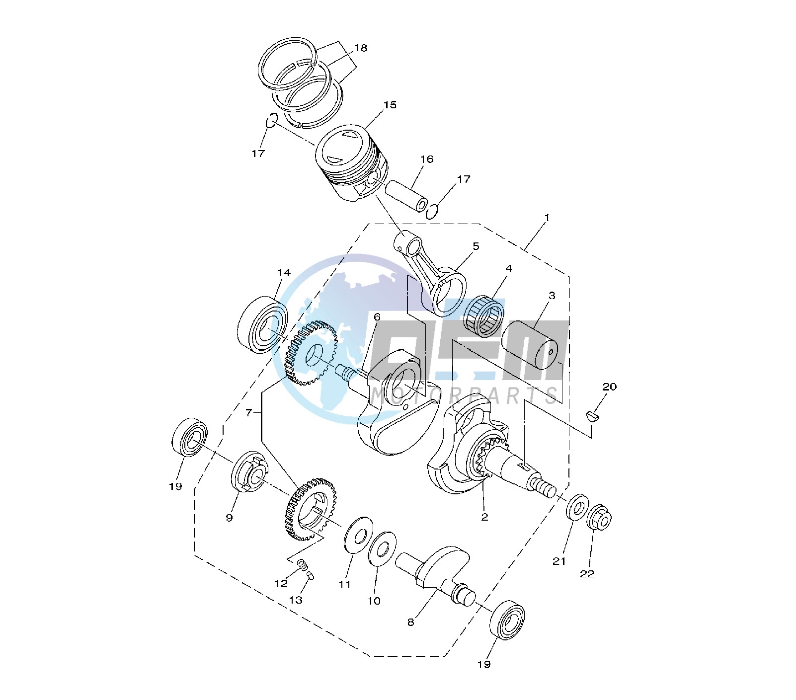 CRANKSHAFT AND PISTON