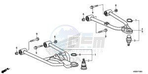 TRX250TEH Europe Direct - (ED) drawing FRONT ARM