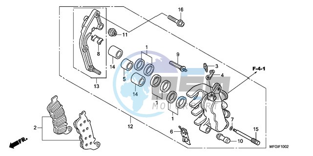 L. FRONT BRAKE CALIPER (CB600FA/FA3)