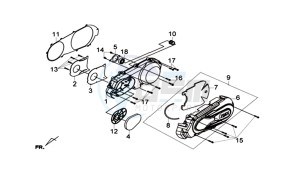 CRUISYM 300 (L8) EU drawing L. CRANK CASE COVER