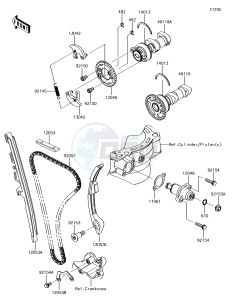 KX450F KX450HJF EU drawing Camshaft(s)/Tensioner