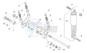 Scarabeo 50 2t (eng. Minarelli) drawing R.shock absorber-connect. Rod