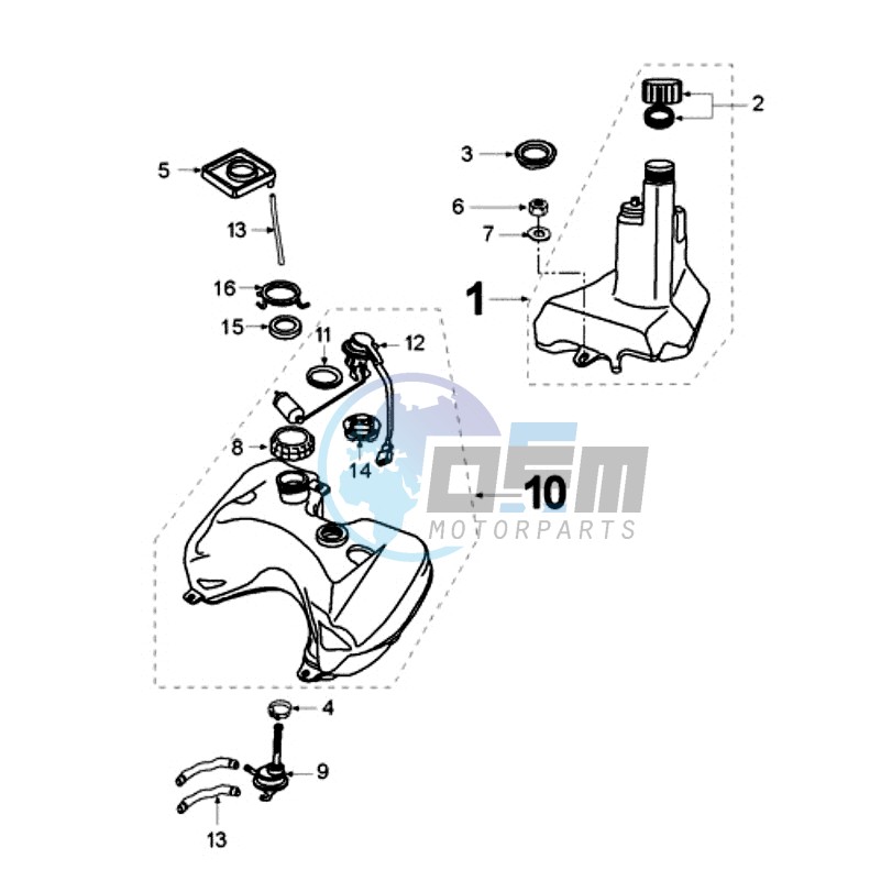 TANK AND PUMP AND FUEL GAUGE WITH WIRING HARNESS