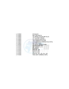 LT-F250 1997 drawing * COLOR CHART *