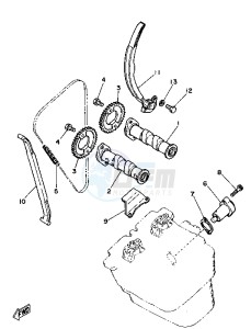 TT A 350 drawing CAMSHAFT AND TIMING CHAIN