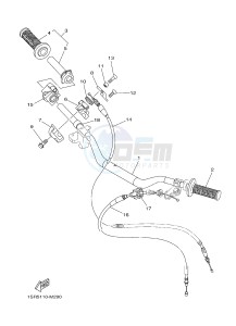 YZ250 (1SS8 1SS8) drawing STEERING HANDLE & CABLE