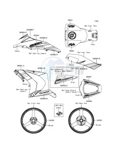 NINJA ZX-10R ZX1000JFF FR XX (EU ME A(FRICA) drawing Decals(Ebony)