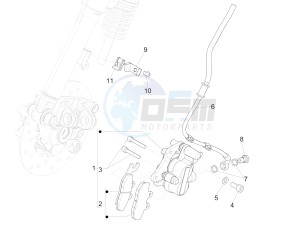 SPRINT 150 4T 3V IE NOABS E3 (APAC) drawing Brakes pipes - Calipers