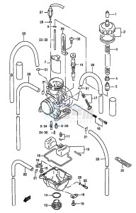 RM250 (T-V-W-X-Y) drawing CARBURETOR (MODEL W X Y)