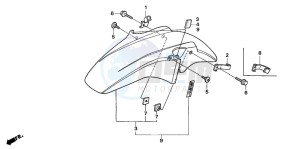 CB1300F1 CB1300SUPER FOUR drawing FRONT FENDER