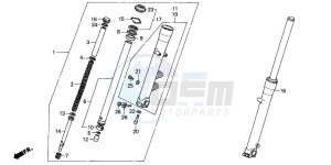 VT1100C SHADOW drawing FRONT FORK