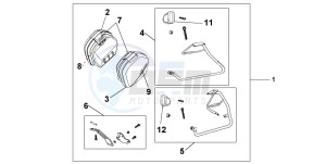 VFR800 drawing 35 L PANNIER KIT GLORY RED