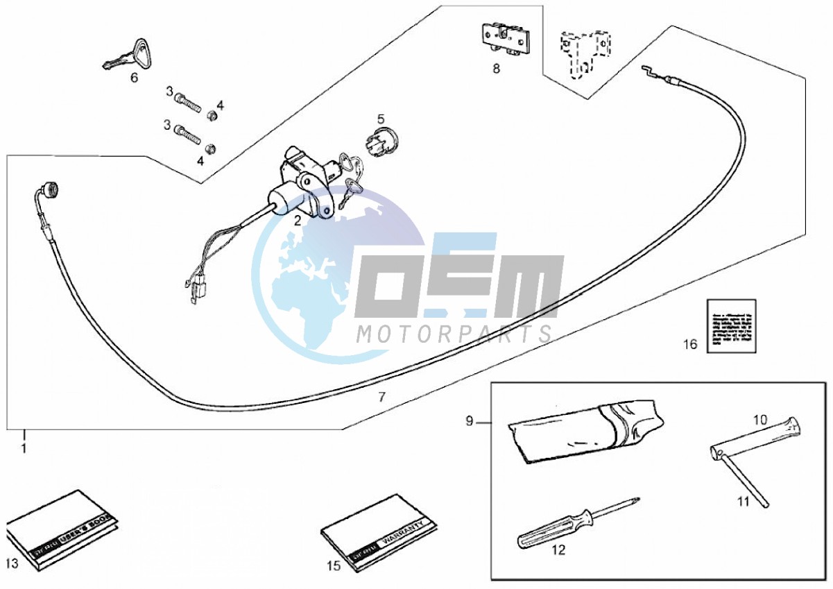 Lock hardware kit (Positions)